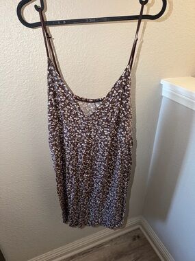 XL Brown Whimsigoth Floral Pajama Sleep Nightgown